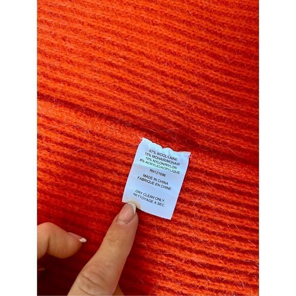 Demylee x J.Crew long open-front cardigan sweater size M Grapefruit Red - Picture 5 of 8